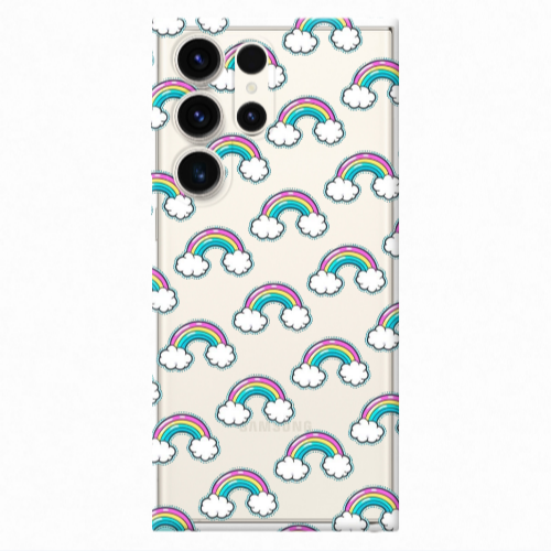 Samsung S24 Ultra Cute rainbows Transparent Silicone TPU Θήκη