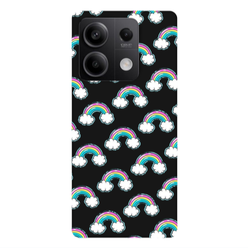 Xiaomi Redmi Note 13Pro 5G Cute rainbows Black Colored Silicone TPU Θήκη