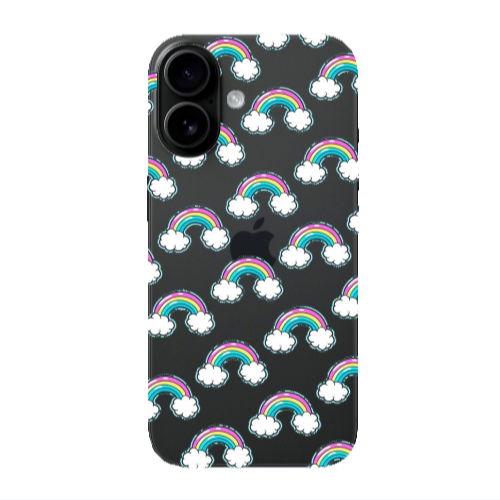 Apple Iphone 16 Cute rainbows Transparent Silicone TPU Θήκη