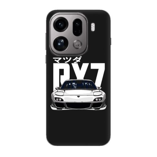Oppo Find X9 Pro Car Rx7 Black Colored Silicone TPU Θήκη