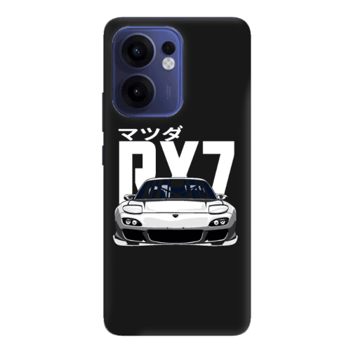 Oppo Reno 13 F Car Rx7 Black Colored Silicone TPU Θήκη