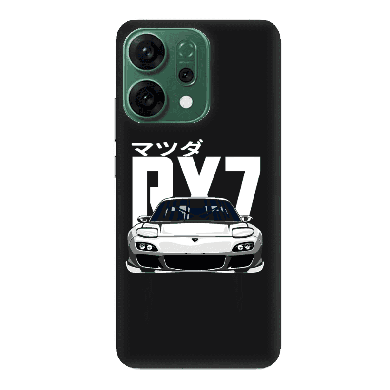 Oppo RENO 14 Car Rx7 Black Colored Silicone TPU Θήκη