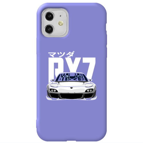 Apple iPhone 11  Car Rx7 Purple Colored Silicone TPU Θήκη