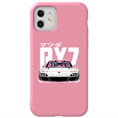 Apple iPhone 11  Car Rx7 Pink Colored Silicone TPU Θήκη