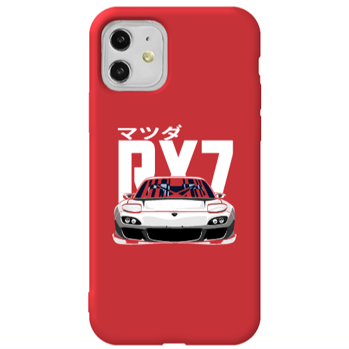 Apple iPhone 11  Car Rx7 Red Colored Silicone TPU Θήκη