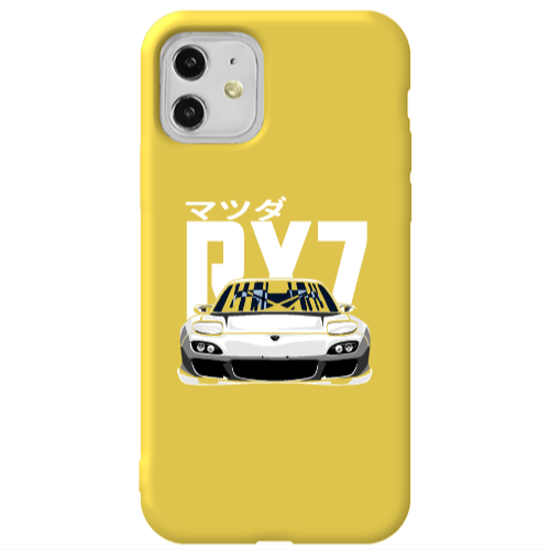 Apple iPhone 11  Car Rx7 Yellow Colored Silicone TPU Θήκη