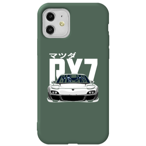 Apple iPhone 11  Car Rx7 Dark Green Colored Silicone TPU Θήκη