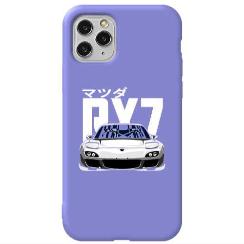 Apple iPhone 11 Pro Car Rx7 Purple Colored Silicone TPU Θήκη