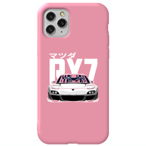 Apple iPhone 11 Pro Car Rx7 Pink Colored Silicone TPU Θήκη