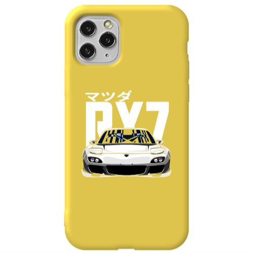 Apple iPhone 11 Pro Car Rx7 Yellow Colored Silicone TPU Θήκη