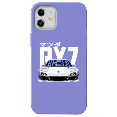 Apple iPhone 12 Car Rx7 Purple Colored Silicone TPU Θήκη