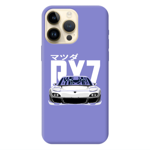Apple iPhone 13 Pro Max Car Rx7 Purple Colored Silicone TPU Θήκη