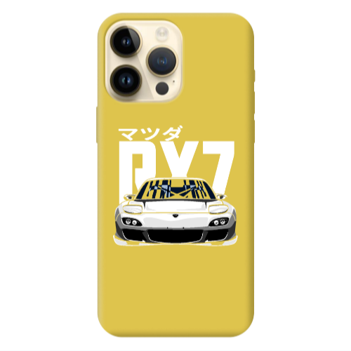 Apple iPhone 13 Pro Max Car Rx7 Yellow Colored Silicone TPU Θήκη