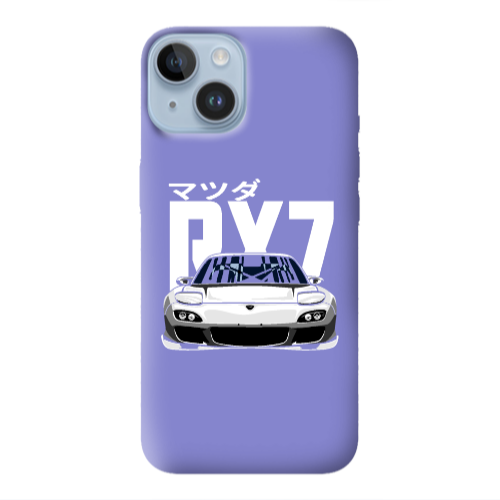 Apple iPhone 14  Car Rx7 Purple Colored Silicone TPU Θήκη