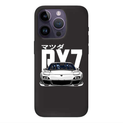 Apple iPhone 14 Pro  Car Rx7 Black Colored Silicone TPU Θήκη