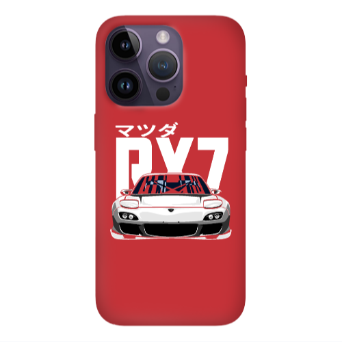 Apple iPhone 14 Pro Max Car Rx7 Red Colored Silicone TPU Θήκη