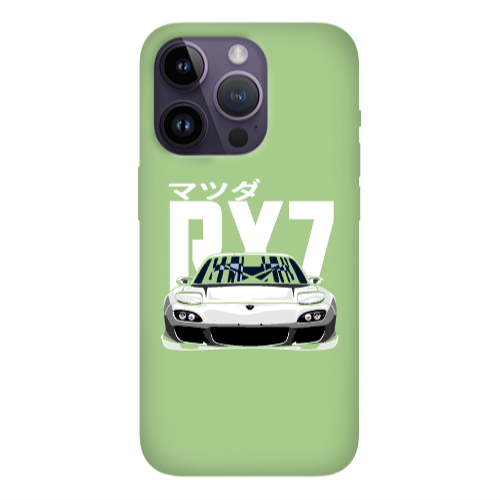 Apple iPhone 14 Pro Max Car Rx7 Light Green Colored Silicone TPU Θήκη