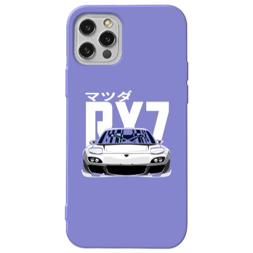 Apple iPhone 13 Pro Car Rx7 Purple Colored Silicone TPU Θήκη