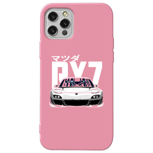 Apple iPhone 13 Pro Car Rx7 Pink Colored Silicone TPU Θήκη