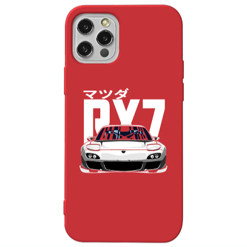Apple iPhone 13 Pro Car Rx7 Red Colored Silicone TPU Θήκη