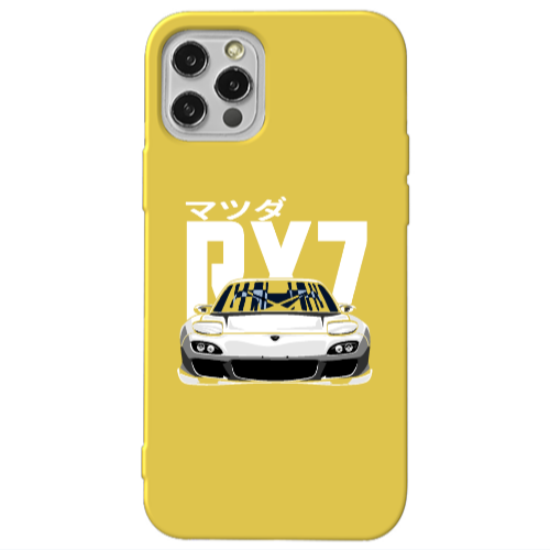 Apple iPhone 13 Pro Car Rx7 Yellow Colored Silicone TPU Θήκη