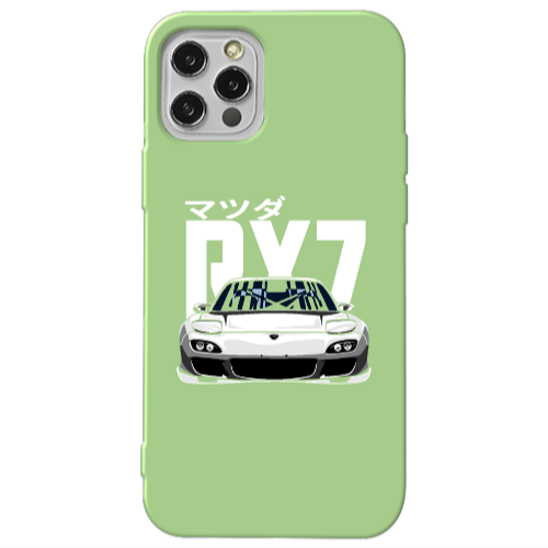 Apple iPhone 12 Pro Max Car Rx7 Light Green Colored Silicone TPU Θήκη