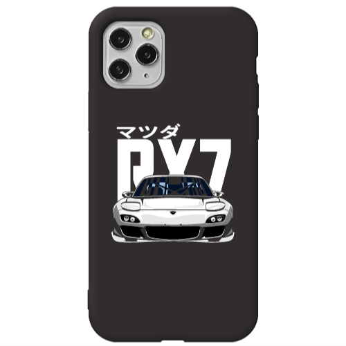 Apple iPhone 11 Pro Max Car Rx7 Black Colored Silicone TPU Θήκη