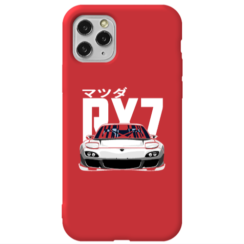 Apple iPhone 11 Pro Max Car Rx7 Red Colored Silicone TPU Θήκη