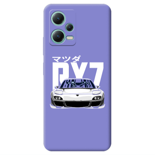 Xiaomi Redmi Note 12 Pro 5G Car Rx7 Purple Colored Silicone TPU Θήκη