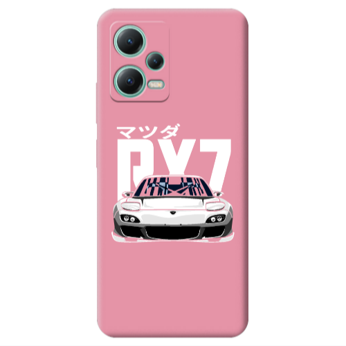 Xiaomi Redmi Note 12 Pro 5G Car Rx7 Pink Colored Silicone TPU Θήκη