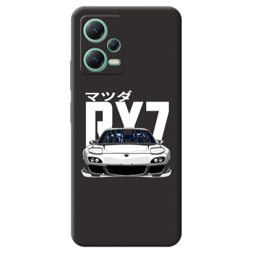 Xiaomi Redmi Note 12 Pro 5G Car Rx7 Black Colored Silicone TPU Θήκη