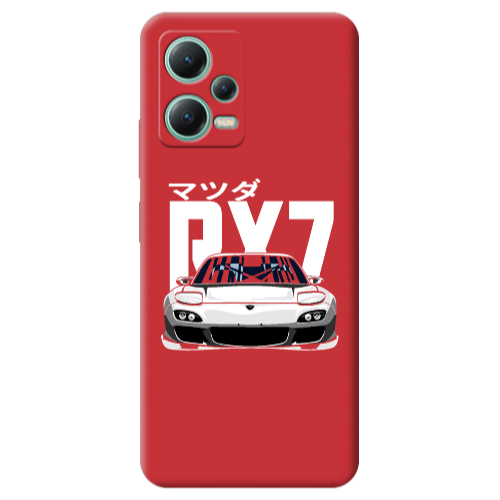 Xiaomi Redmi Note 12 Pro 5G Car Rx7 Red Colored Silicone TPU Θήκη