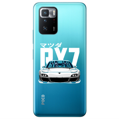 Xiaomi Poco X3 GT Car Rx7 Transparent Silicone TPU Θήκη