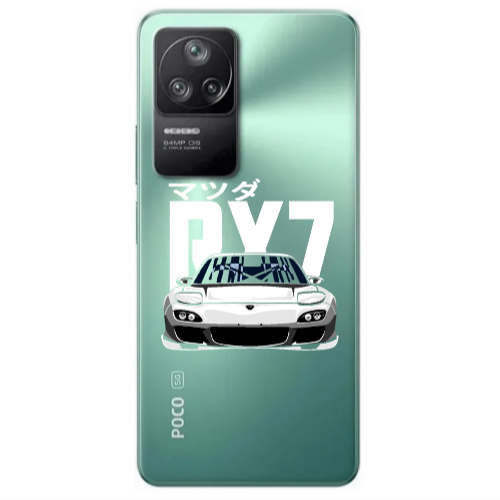 Xiaomi Poco F4 Car Rx7 Transparent Silicone TPU Θήκη