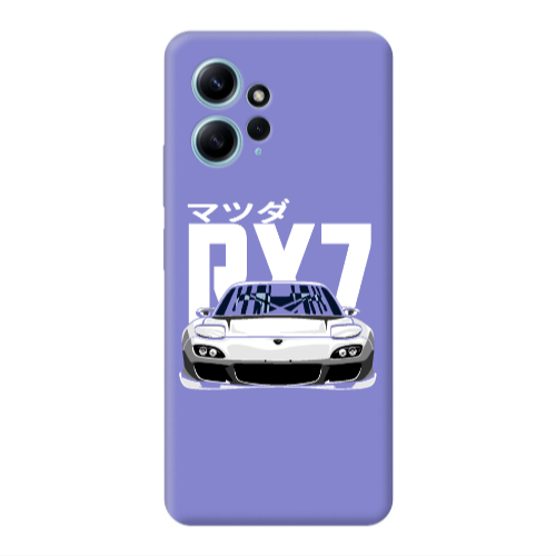 Xiaomi Redmi Note 12 4G Car Rx7 Purple Colored Silicone TPU Θήκη
