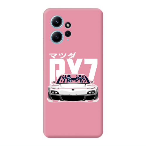 Xiaomi Redmi Note 12 4G Car Rx7 Pink Colored Silicone TPU Θήκη