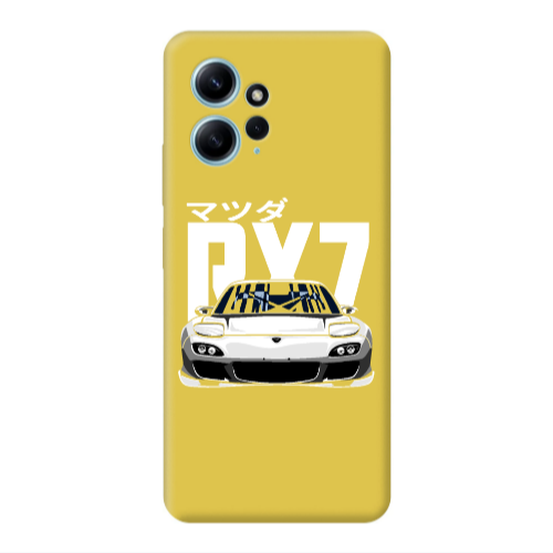 Xiaomi Redmi Note 12 4G Car Rx7 Yellow Colored Silicone TPU Θήκη