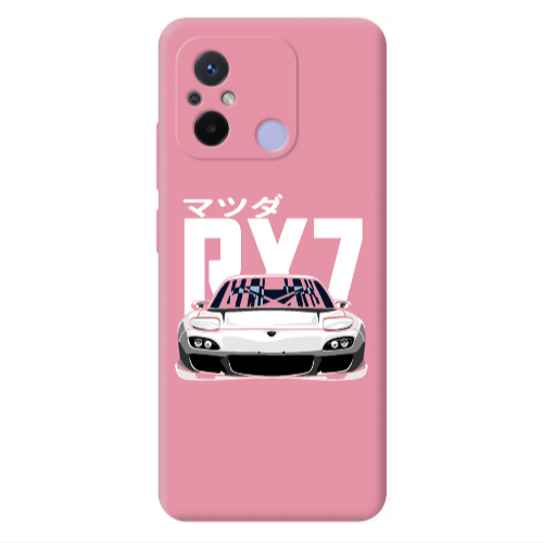 Xiaomi Redmi 12C Car Rx7 Pink Colored Silicone TPU Θήκη