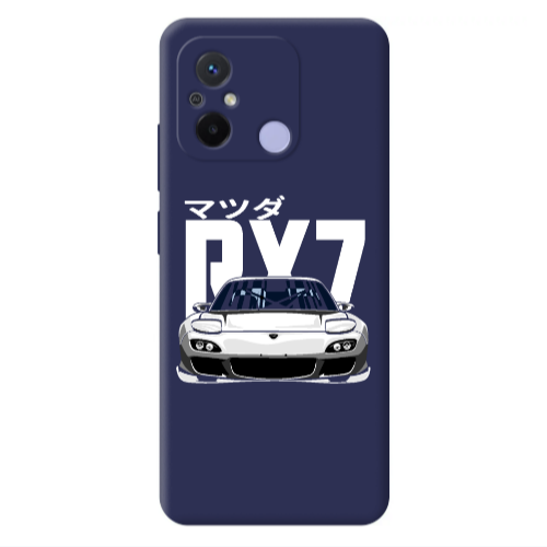 Xiaomi Redmi 12C Car Rx7 Dark blue Colored Silicone TPU Θήκη