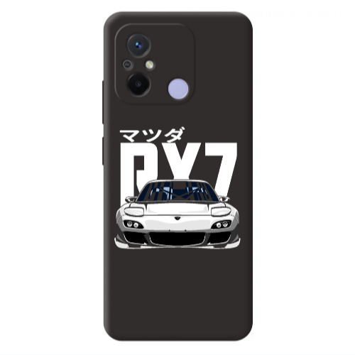 Xiaomi Redmi 12C Car Rx7 Black Colored Silicone TPU Θήκη
