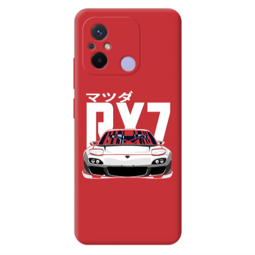 Xiaomi Redmi 12C Car Rx7 Red Colored Silicone TPU Θήκη