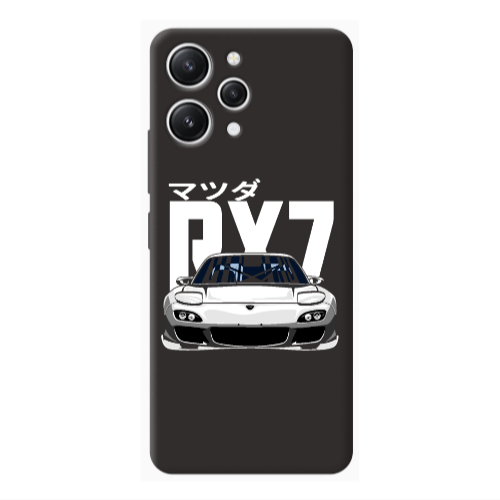 Xiaomi Redmi 12 Car Rx7 Black Colored Silicone TPU Θήκη