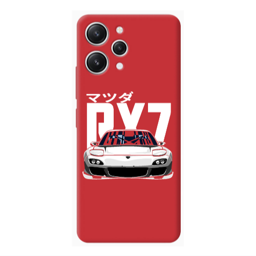 Xiaomi Redmi 12 Car Rx7 Red Colored Silicone TPU Θήκη