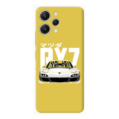 Xiaomi Redmi 12 Car Rx7 Yellow Colored Silicone TPU Θήκη