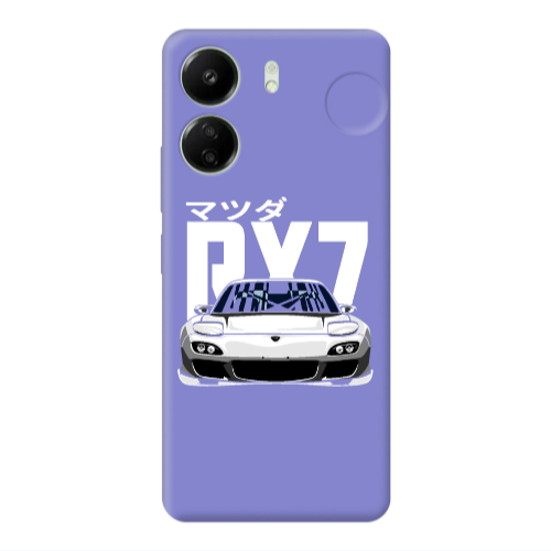 Xiaomi Redmi 13C Car Rx7 Purple Colored Silicone TPU Θήκη