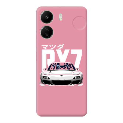 Xiaomi Redmi 13C Car Rx7 Pink Colored Silicone TPU Θήκη