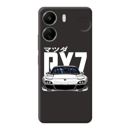 Xiaomi Redmi 13C Car Rx7 Black Colored Silicone TPU Θήκη