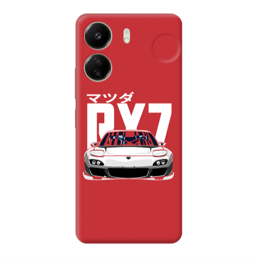 Xiaomi Redmi 13C Car Rx7 Red Colored Silicone TPU Θήκη