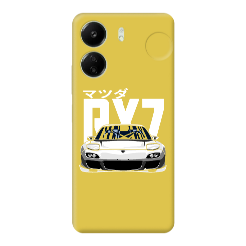 Xiaomi Redmi 13C Car Rx7 Yellow Colored Silicone TPU Θήκη