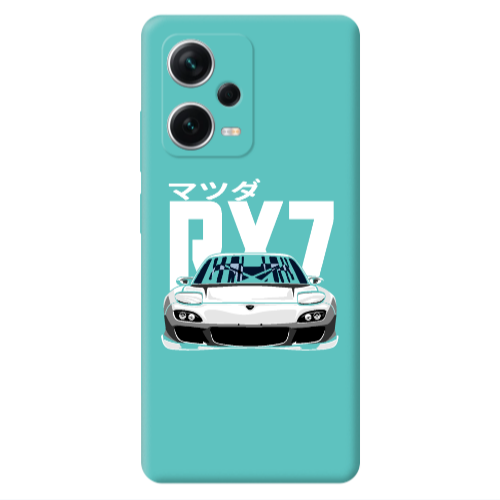 Xiaomi Poco X5 Car Rx7 Turquoise Colored Silicone TPU Θήκη
